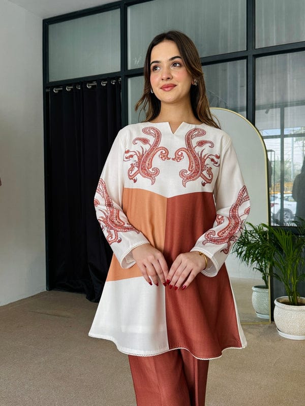 Cord Set white and Mehroon