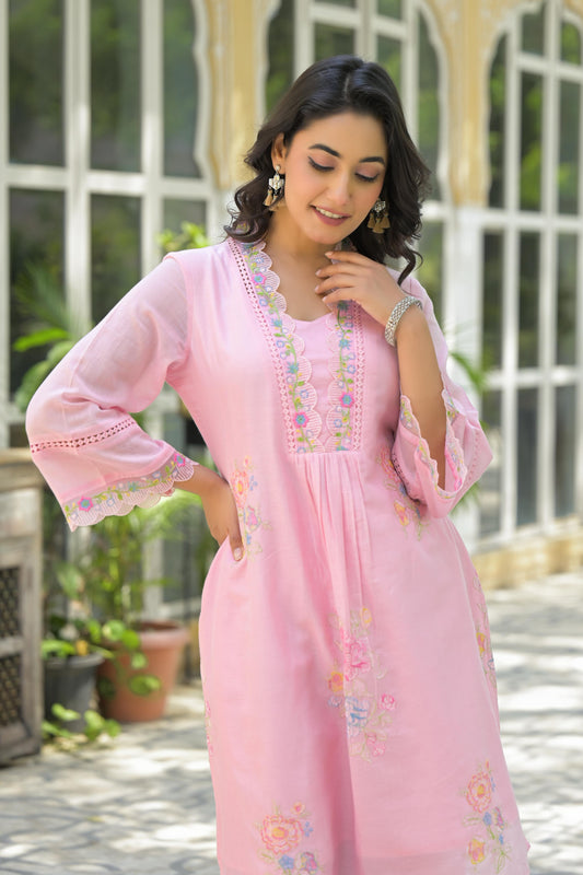 Pink Kurti plazzo