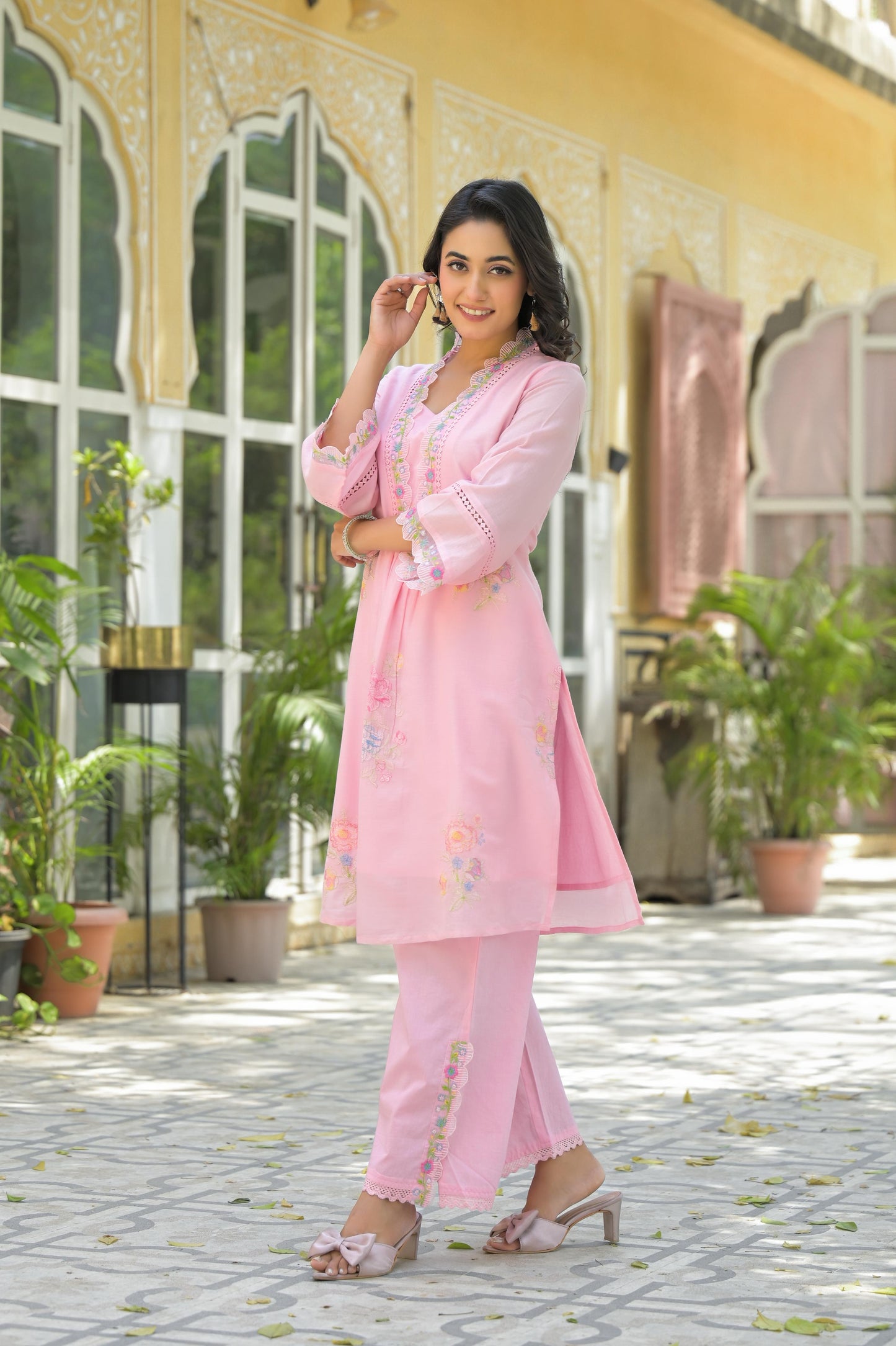 Pink Kurti plazzo